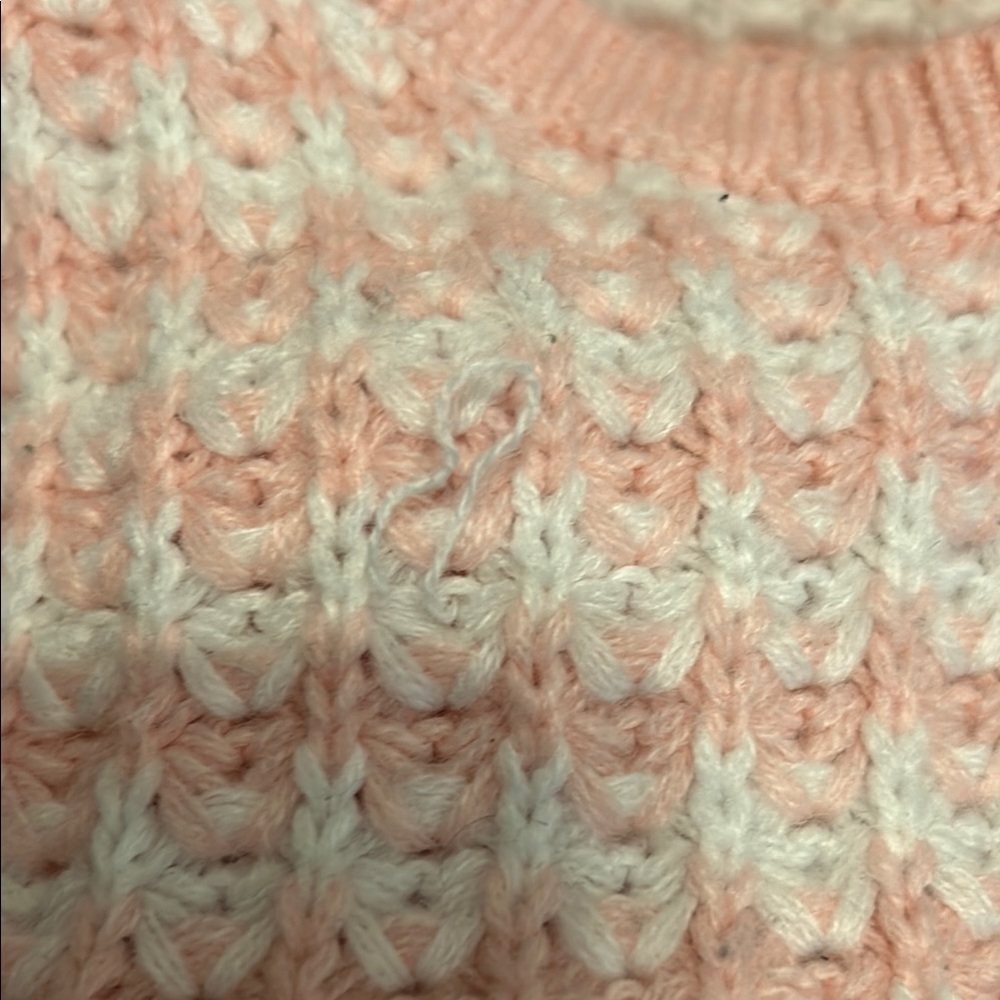 Pink and White Women's Sweater - Picture 4 of 6